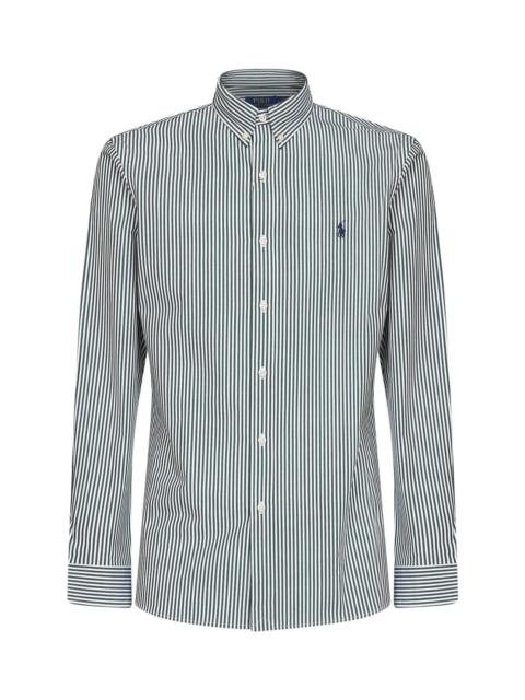 Polo Ralph Lauren Green and white striped slim-fit Oxford shirt