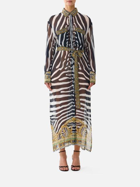 CAMILLA BUTTON FRONT LONG DRESS ZIG ZAG ZOO