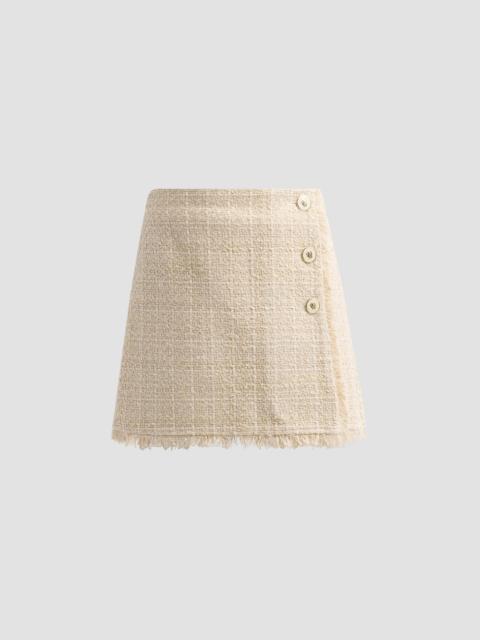 RAMY BROOK Women's Connie Tweed Wrap-Front Mini Skirt - Bone