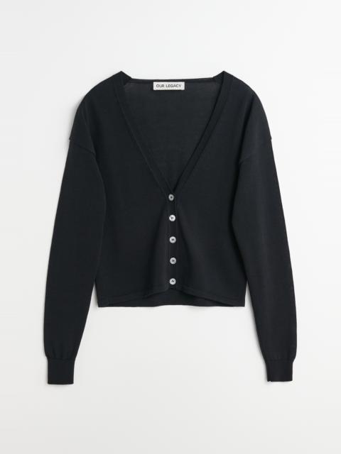 Our Legacy Ivy Cardigan Shadow Black Crispy Cotton