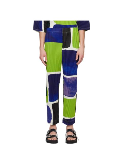 ISSEY MIYAKE Blue & Green Landscape Trousers