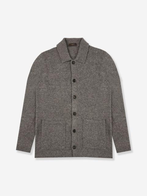 SLOWEAR Slim fit Geelong wool bouclé overshirt