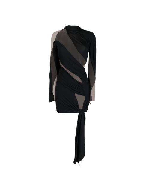 sheer-panelled mini dress