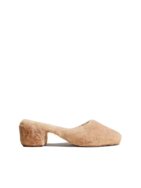 Clio 50mm shearling mules