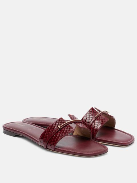 TOM FORD Julianne croc-effect leather slides