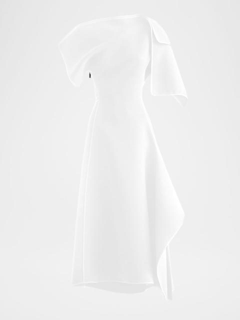 MATICEVSKI Diadem Off-The-Shoulder Short-Sleeve Midi Dress