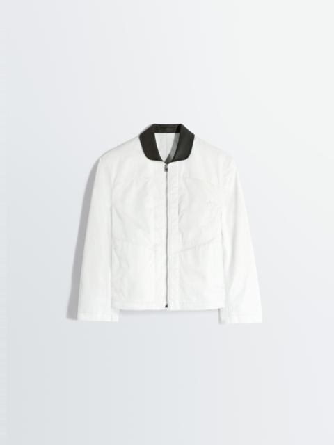 Lemaire LEATHER COLLAR BLOUSON IN COTTON TWILL