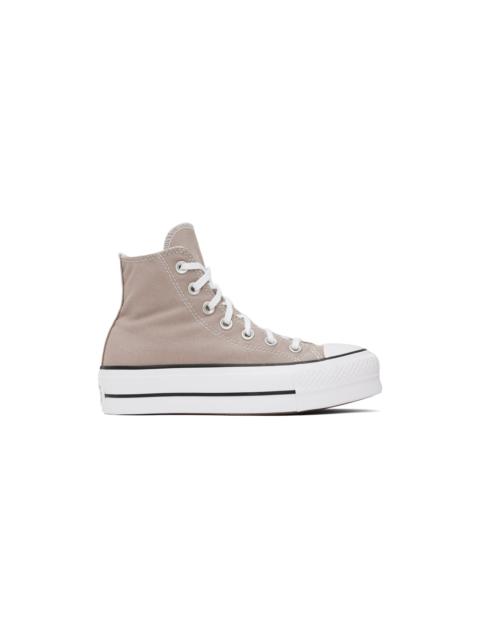Converse Taupe Chuck Taylor All Star Lift Platform High Top Sneakers