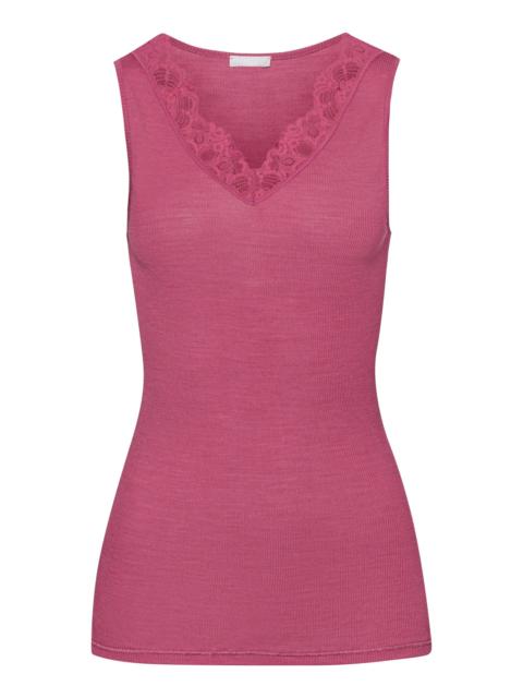 HANRO Woolen Lace Fine Ribbed Wool And Silk Tank Top