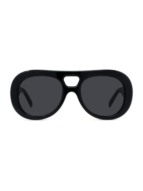 Givenchy Women's Bold 53MM Round Sunglasses - Shiny Black Smoke