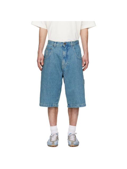 VETEMENTS Blue Biker Cross Hip-Hop Denim Shorts