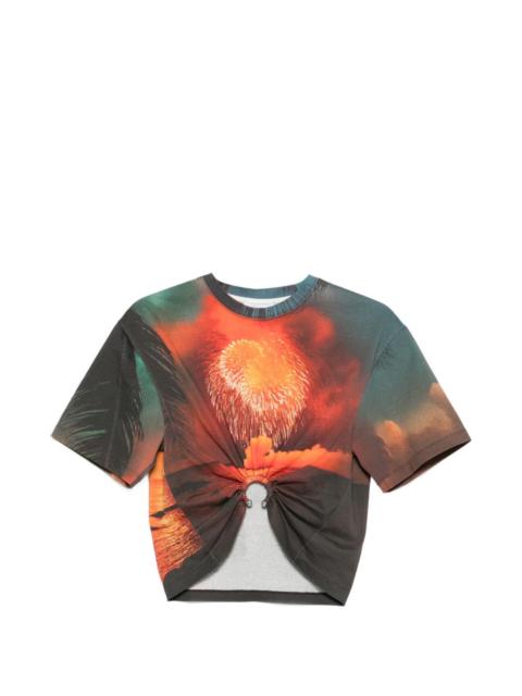 rabanne ring fireworks-print T-shirt