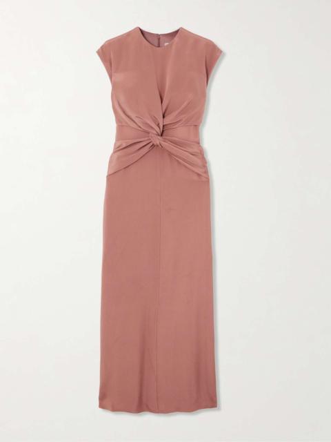 TOVE Jessa twist-front crepe midi dress Pink