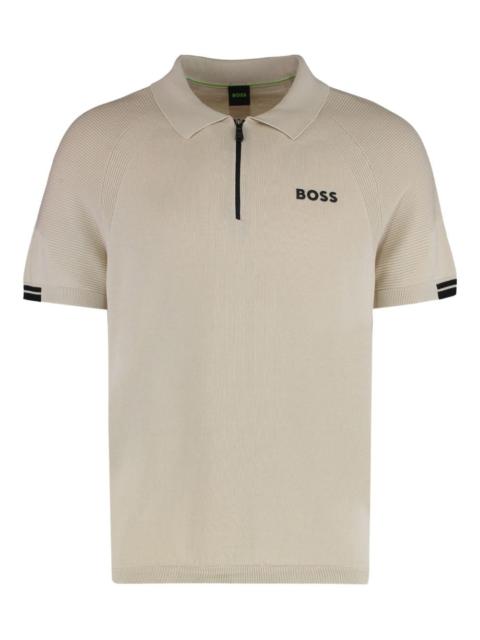 BOSS zip-fastening polo shirt