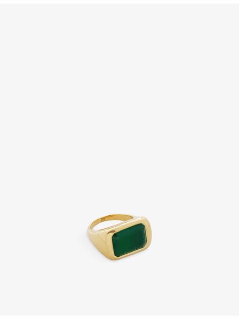 MONICA VINADER Power recycled 18ct yellow gold-plated vermeil sterling-silver and green onyx cocktail ring