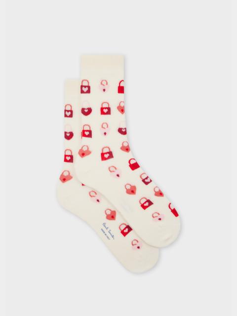 Paul Smith Women's Cream 'Heart Locket' Socks