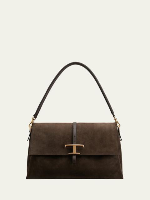 Tod's T Timeless Suede Shoulder Bag