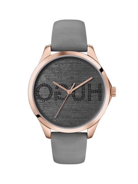 HUGO CARNATION-GOLD-EFFECT WATCH WITH REVERSE-LOGO DIAL