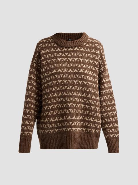 R13 Women's Oversized Crewneck Sweater - Multi Brown Tweed