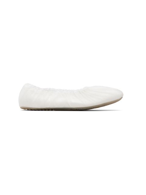 White Layered Ballerina Flats