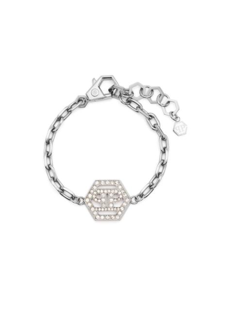 hexagon-logo chain-link bracelet