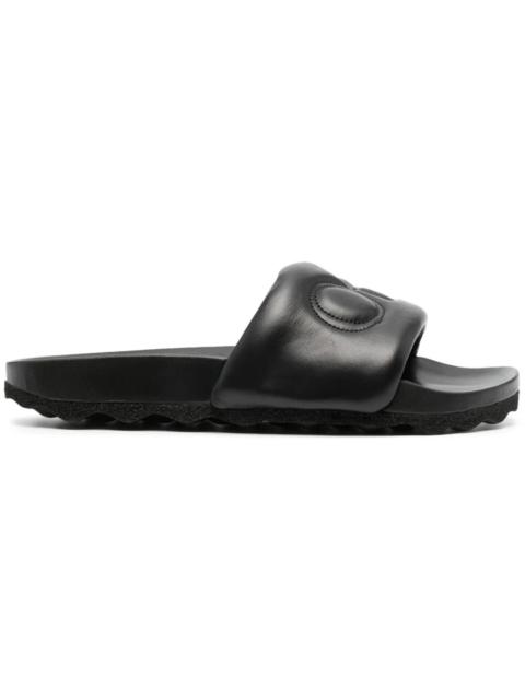 Off-White OFF-WHITE Bookish Leather Sliders Black
