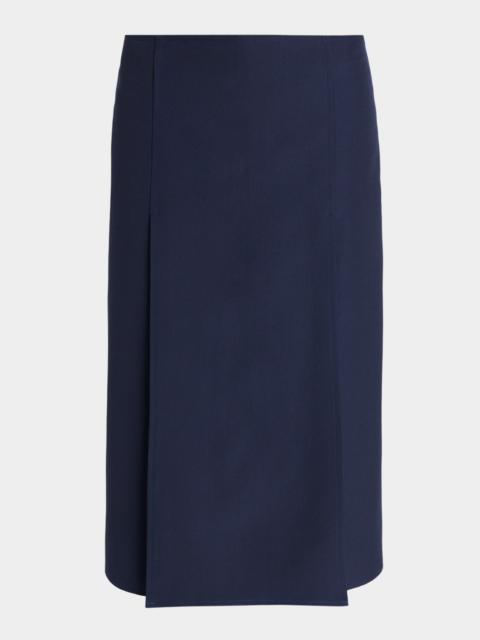 Marni Flared Topstitched Midi Skirt