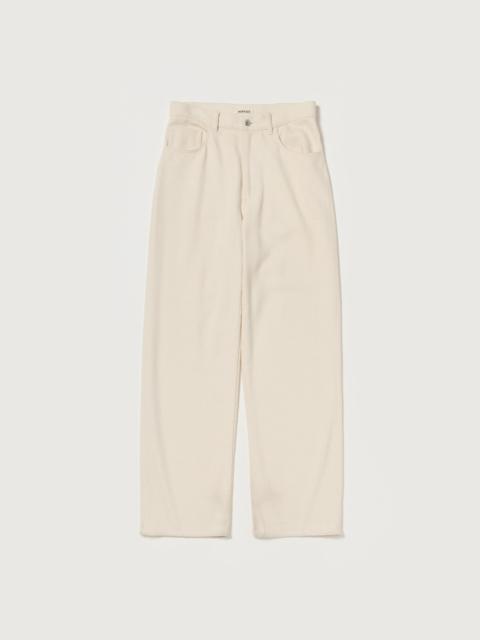 AURALEE SILK NEP DENIM 5P WIDE PANTS
