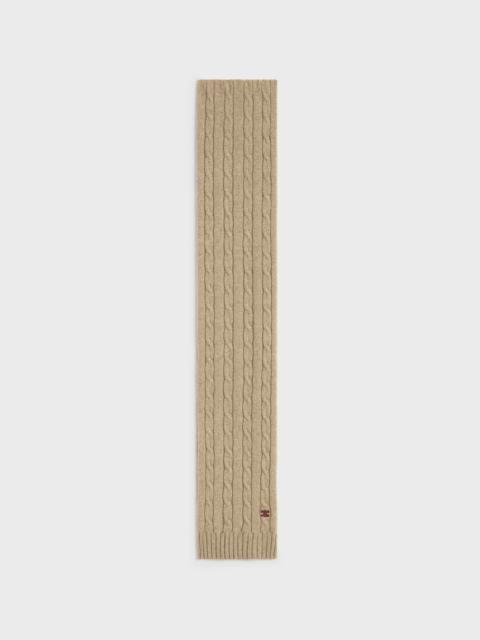 CELINE cable-knit triomphe scarf in cashmere