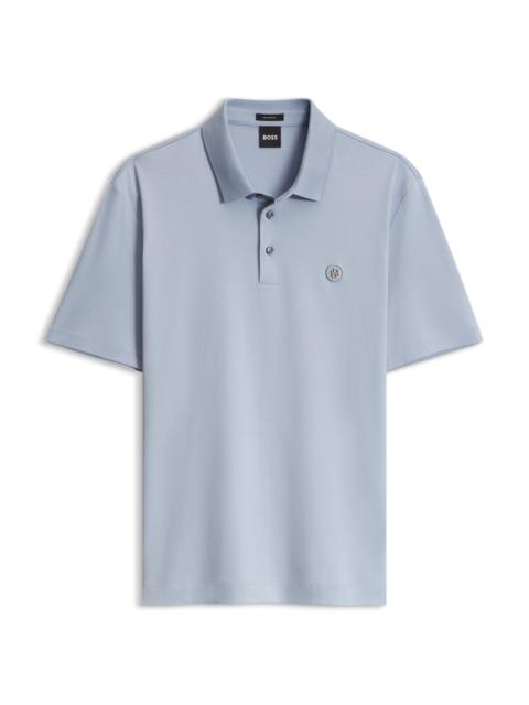 BOSS POLO SHIRT IN MERCERIZED COTTON WITH DOUBLE B MONOGRAM