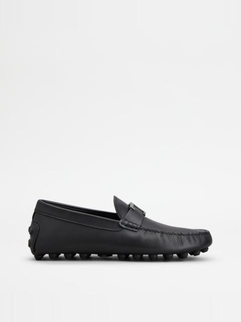 Tod's T TIMELESS GOMMINO BUBBLE LOAFERS IN LEATHER - BLACK