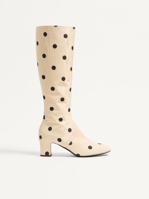 Valentino EQUIVOQUE BOOT IN MOIRÉ PLUS DE POIS FABRIC 60MM