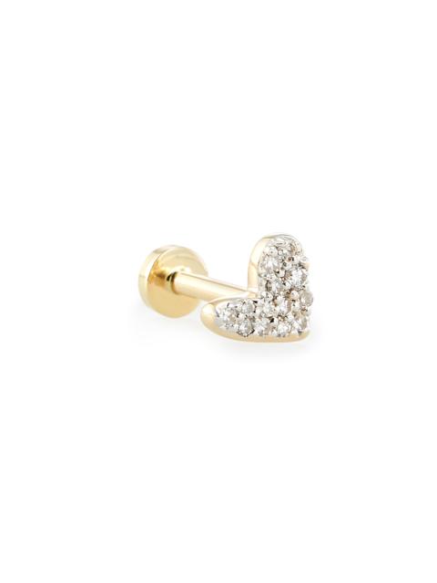 KENDRA SCOTT Heart Mini 14k Yellow Gold Single Stud Earring in White Diamond