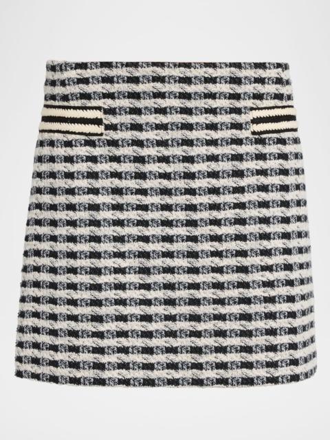 RAMY BROOK Charlie Gingham Tweed Mini Skirt