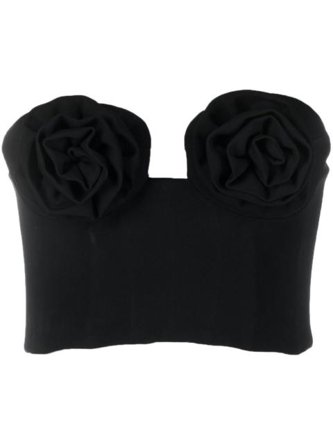 MAGDA BUTRYM flower applique bustier-style top