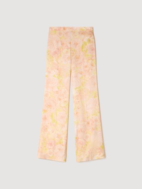 Sandro FLORAL-PRINT FLOWY TROUSERS