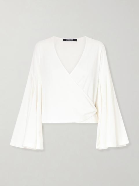 JACQUEMUS The Ventadou Paper-blend Wrap Top
