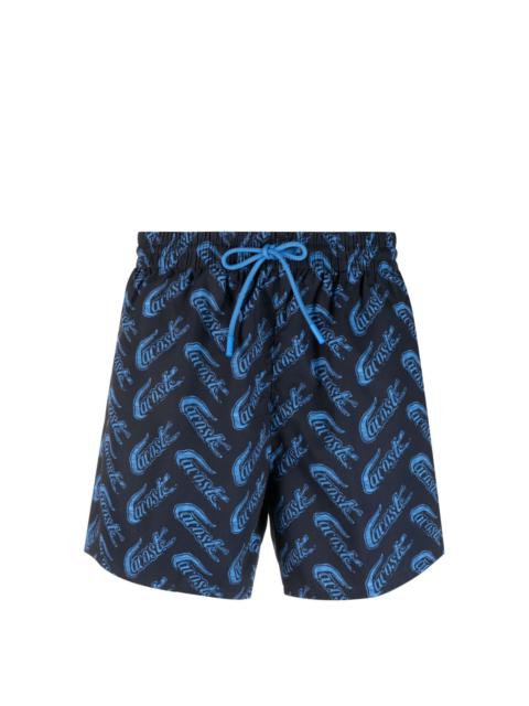 LACOSTE logo-print swim shorts