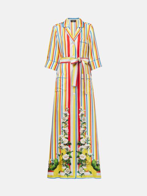 Dolce & Gabbana Belted striped silk shirt dress