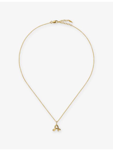 MISSOMA Initial A Curly Molten 18ct Yellow Gold Vermeil Mini Necklace