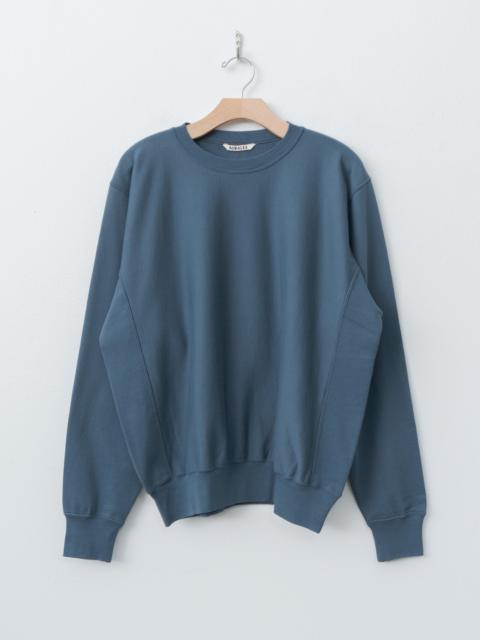 AURALEE Elastic High Gauge Sweat P/O - Dusty Blue