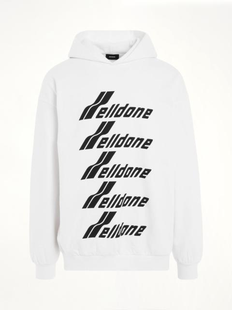 We11done Multiple Front Logo Hoodie in White