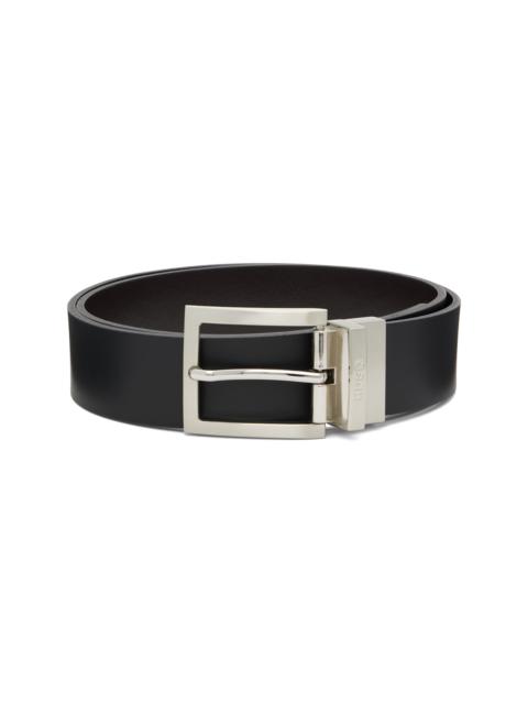 HUGO Black & Brown Leather Reversible Belt