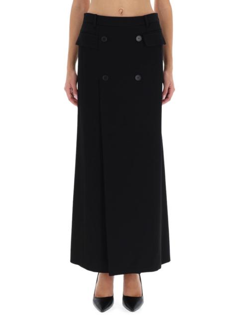 BALENCIAGA Balenciaga Tailored Viscose-Wool Skirt — Black