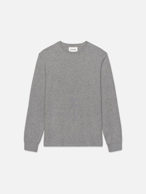 Duo Fold Long Sleeve Crew in Heather Grey