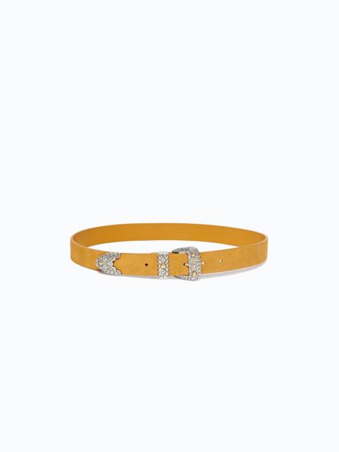PINKO SUEDE BELT WITH TEXAN DETAILS, 3 CM