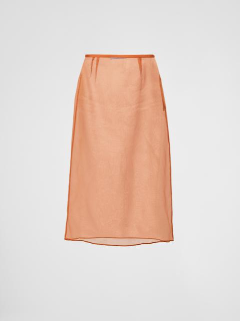 スカート Prada Copper Organza Skirt Prada Mirror-embellished organza midi-skirt | REVERSIBLE