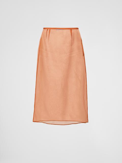 Organza midi-skirt