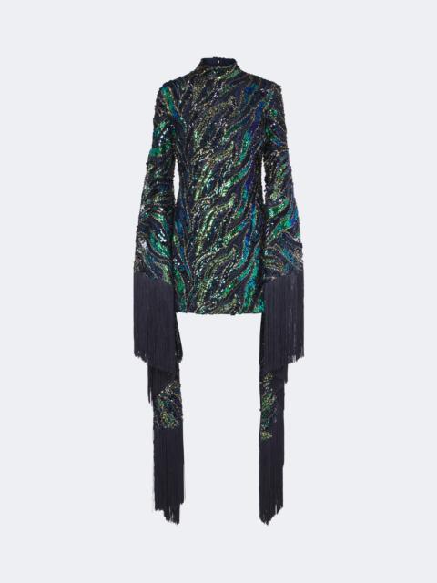 Taller Marmo Disco Dragon sequined tulle minidress