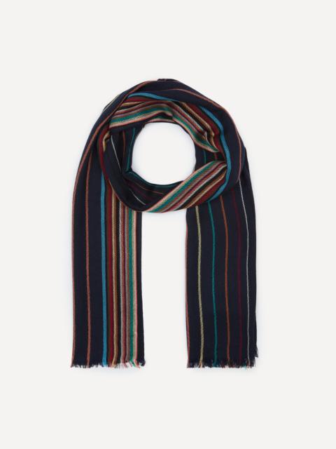 Wool-Silk Signature Stripe Scarf